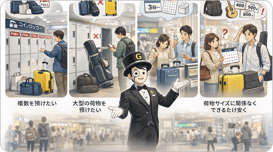 荷物サイズに関係なくできるだけ安く預けたいとき