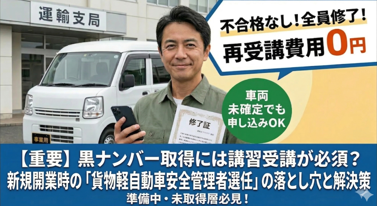 【軽貨物ドライバー必読】車両1台の個人事業主でも安全管理者の選任が必要な理由と注意点