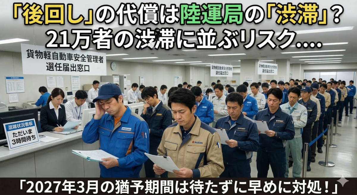 2027年3月の混雑を回避せよ。国交省のハガキと「陸運局の渋滞」という実務の壁