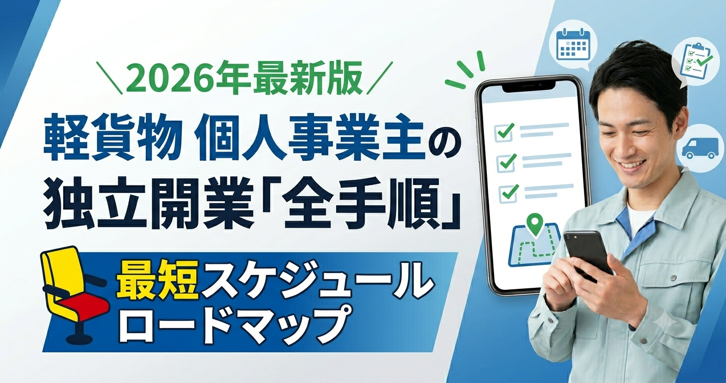 軽貨物で独立する個人事業主の開業手順と最短スケジュールロードマップ