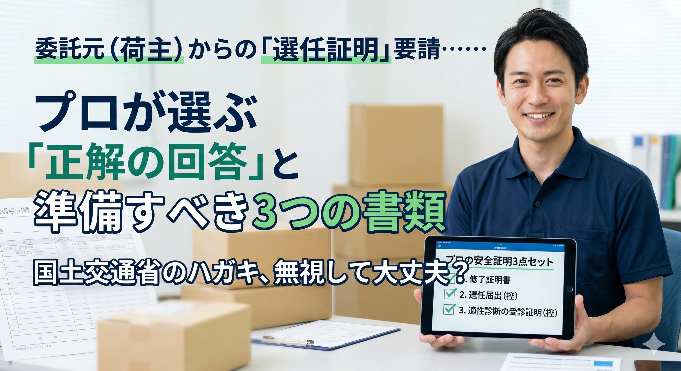 【委託元から「貨物軽自動車安全管理者選任の証明」を求められたら？ハガキが届いた際のリスクと準備すべき書類【2026年最新】