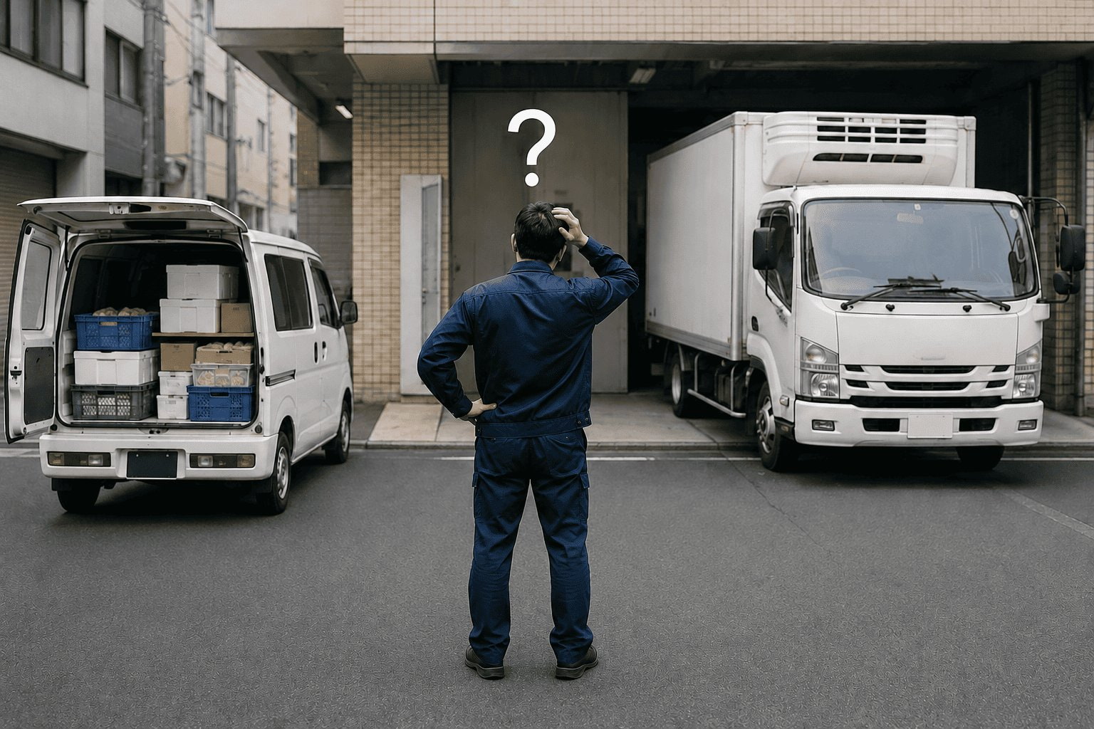 軽冷蔵車では積みきれない、でも2tトラックでは大きすぎる